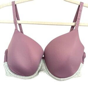 Victorias Secret PINK Underwire Bra 34DD Mauve Purple Gray Casual T Shirt